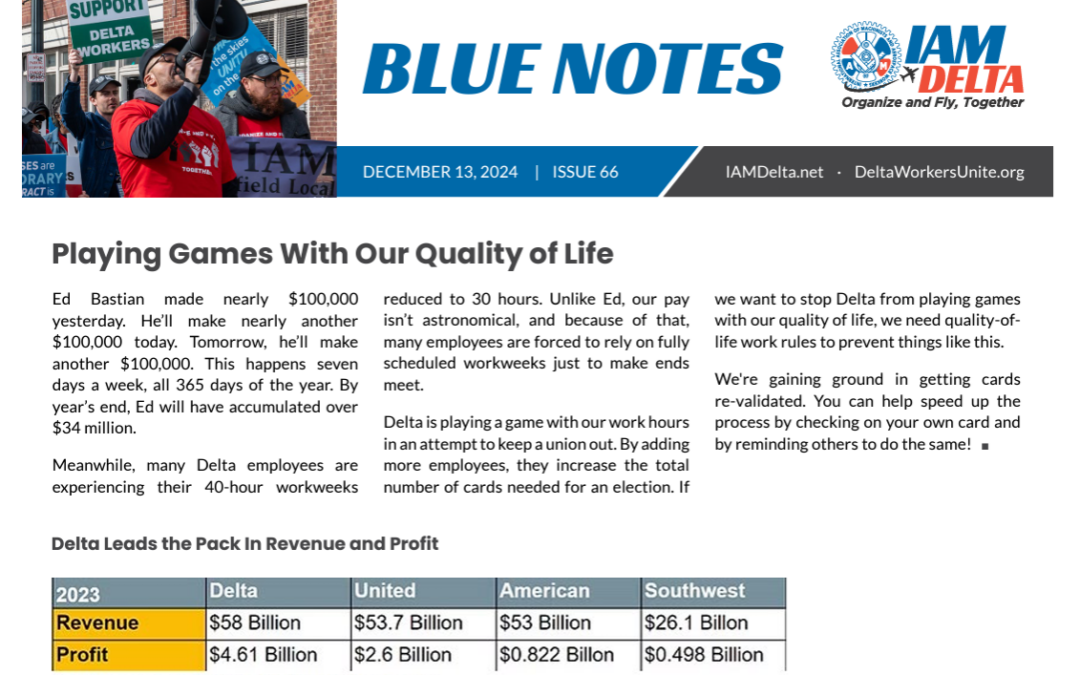 Delta is Playing Games with our Quality of Life. — Blue Notes 66